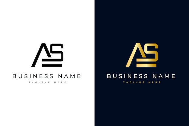 Minimale en elegante eerste letter AS-logo-ontwerp voor merkidentiteit