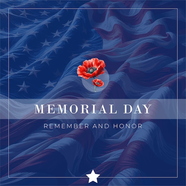 Vector minimale en elegante social media post en sjabloon voor usa memorial day