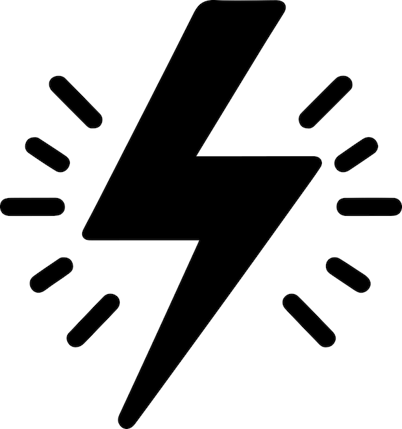 Minimale flits bliksem logo Elektrisch vermogen symbool Kracht energie teken 8