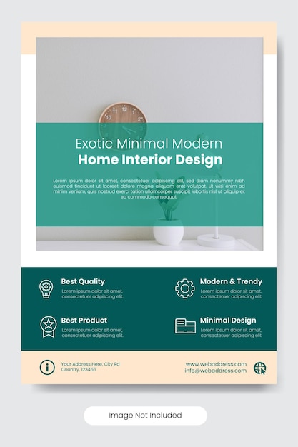 Minimale flyer-sjabloon voor interieur