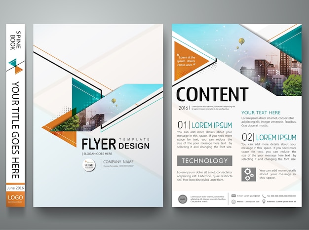 Vector minimale folder voor brochure flyers
