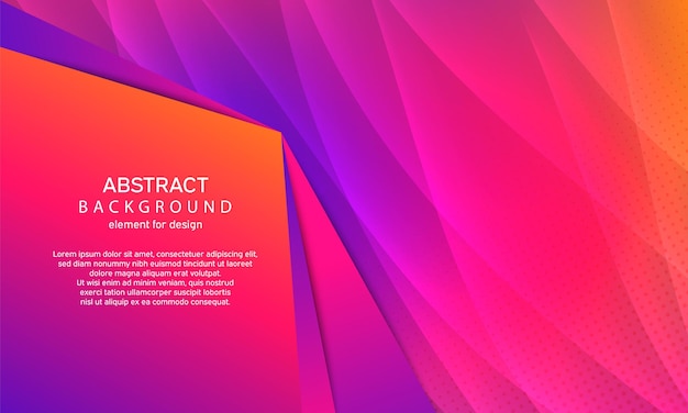 Minimale geometrische abstracte achtergrond met kleurovergang. Kleurrijke golflijn. Gebogen golvende lijn roze en oranje