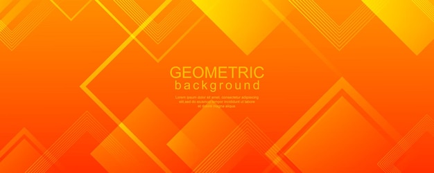 Minimale geometrische achtergrond met dynamisch vierkant ontwerp in oranje verloopkleur