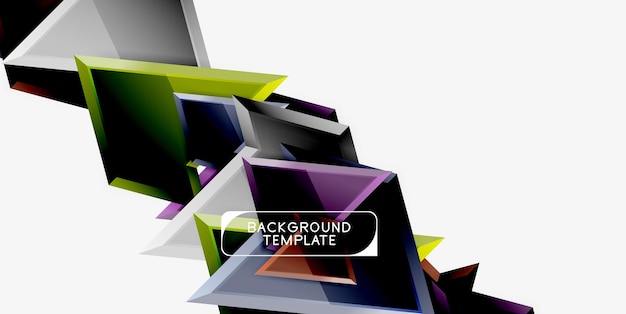 Minimale geometrische driehoeken met 3D-effect abstracte achtergrond sjabloon