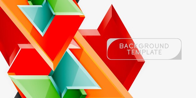 Minimale geometrische driehoeken met 3D-effect abstracte achtergrond sjabloon