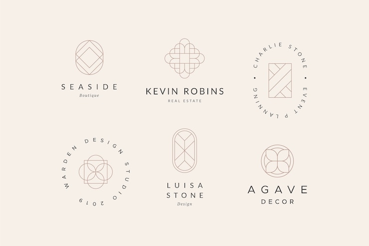 Vector minimale geometrische logo-collectie