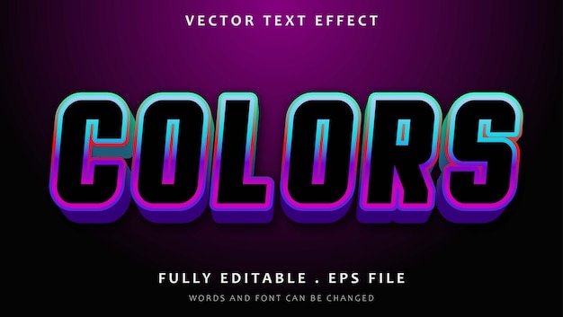 Minimale gradiënt 3D-kleuren bewerkbare teksteffect ontwerpsjabloon