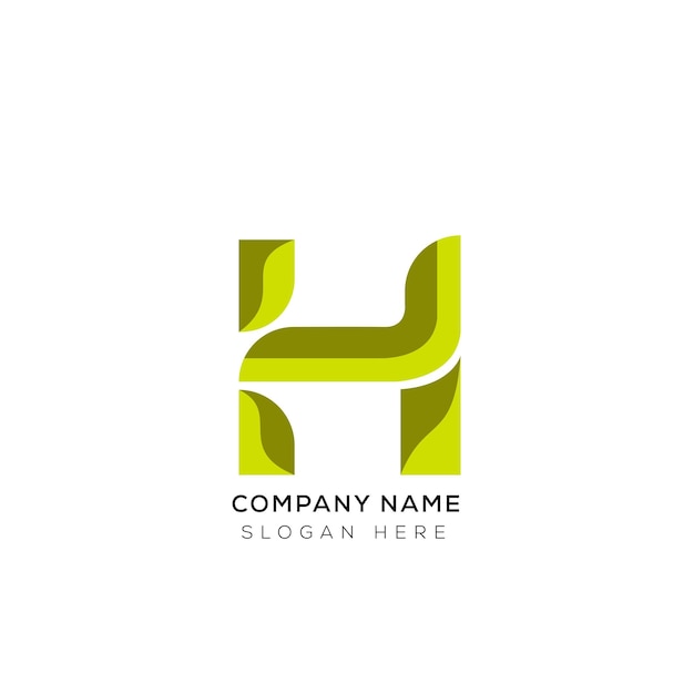 Minimale gradiënt 3d letter H logo-ontwerp