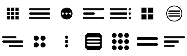 Minimale hamburger menu icoon set drie lijn navigatie symbool voor UIUX en mobiele webontwerp