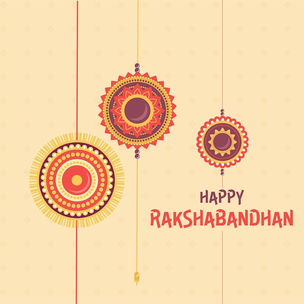 Vector minimale illustratie van rakhi voor raksha bandhan-festival in india vectorillustratie