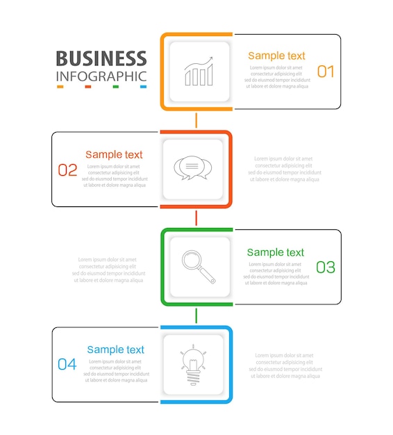 Minimale infographic ontwerpsjabloon met 4 opties