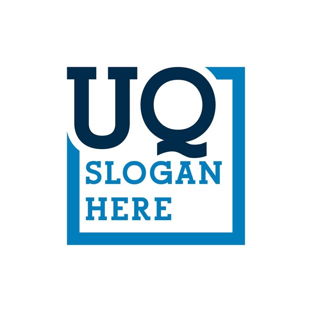 Minimale initialen Logo Letters U en Q UQ Initial UQ Letter Logo