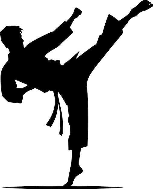 minimale karate schop vector silhouet zwarte kleur silhouet 3