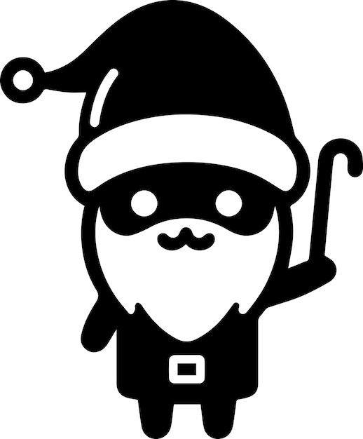 minimale karton grappig personage kerstman vector silhouet 18