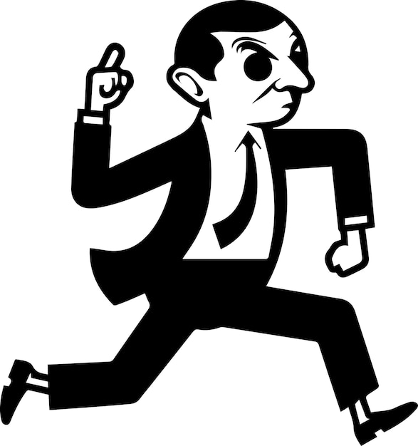 minimale karton grappig personage Mr. Bean vector silhouet zwarte kleur silhouet 27