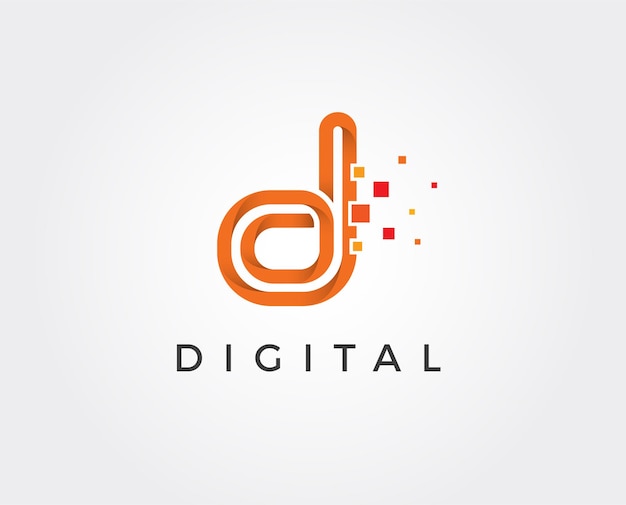 Vector minimale letter d logo sjabloon