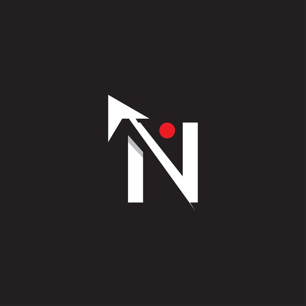 Minimale letter N Pijl logo ontwerp concept illustratie abstract moderne n pijl ontwerp sjabloon