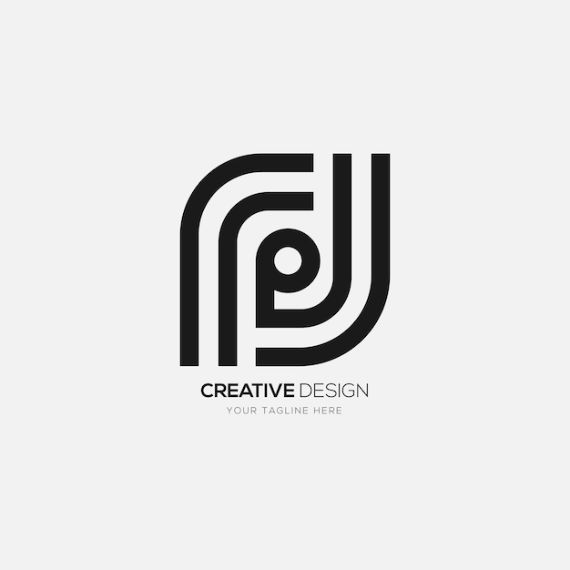 Minimale letter p creatief monogram logo