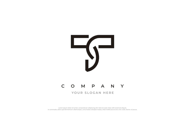 Minimale Letter ST Logo of T Logo Vector ontwerpsjabloon