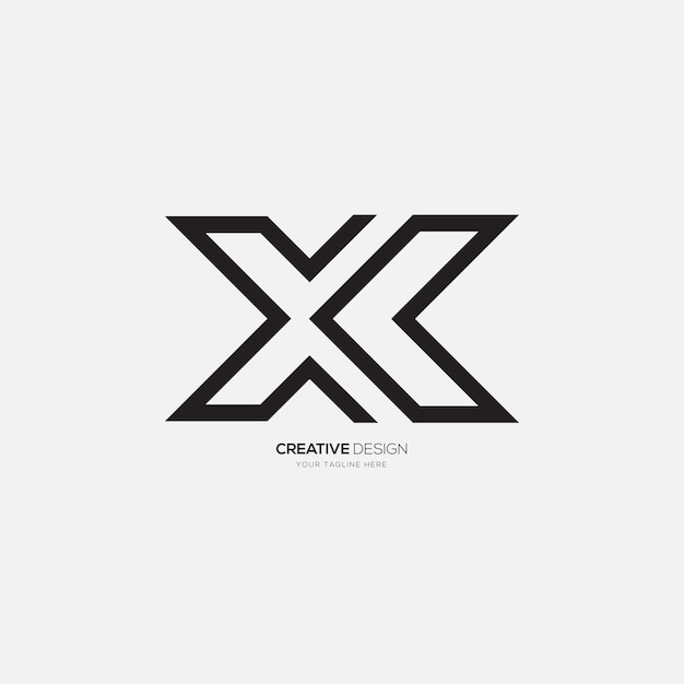 Minimale letter xkv lijntekeningen modern creatief eenvoudig logo