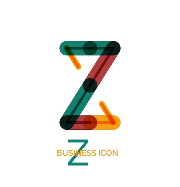 Minimale lijn lettertype ontwerp letter Z