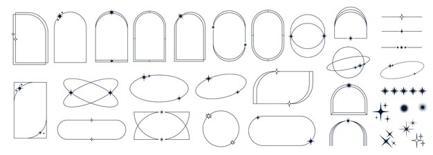 Minimale lijnframes en randen met sterren