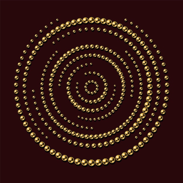 Minimale mandala met kralen met gouden kralenknoppen op een donkerrode achtergrond decoratieve creatieve mandala voor print poster cover brochure flyer banner