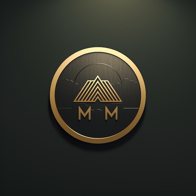 Minimale mmm-logoontwerp in brons