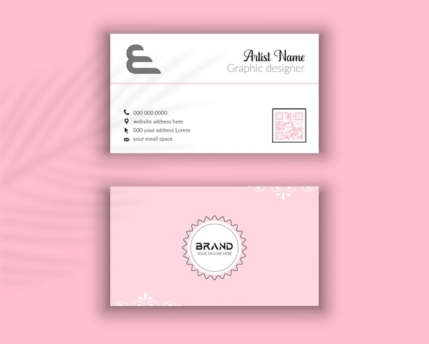 Minimale ontwerpsjabloon voor visitekaartjes voor uw merk