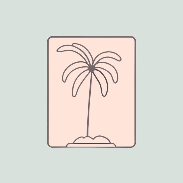 minimale poster voor kokospalm vectorillustratie