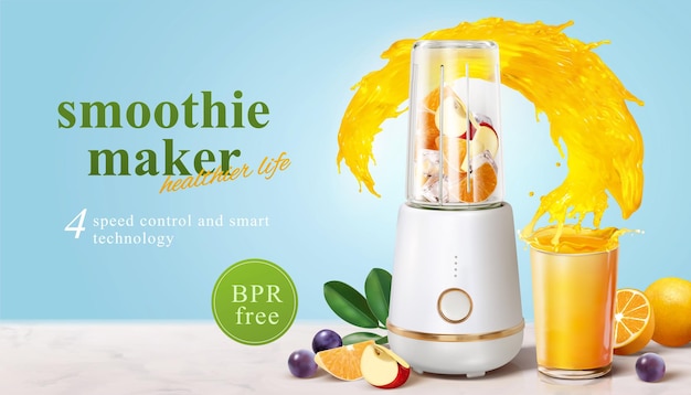 Minimale promotiebanner voor smoothiemakers