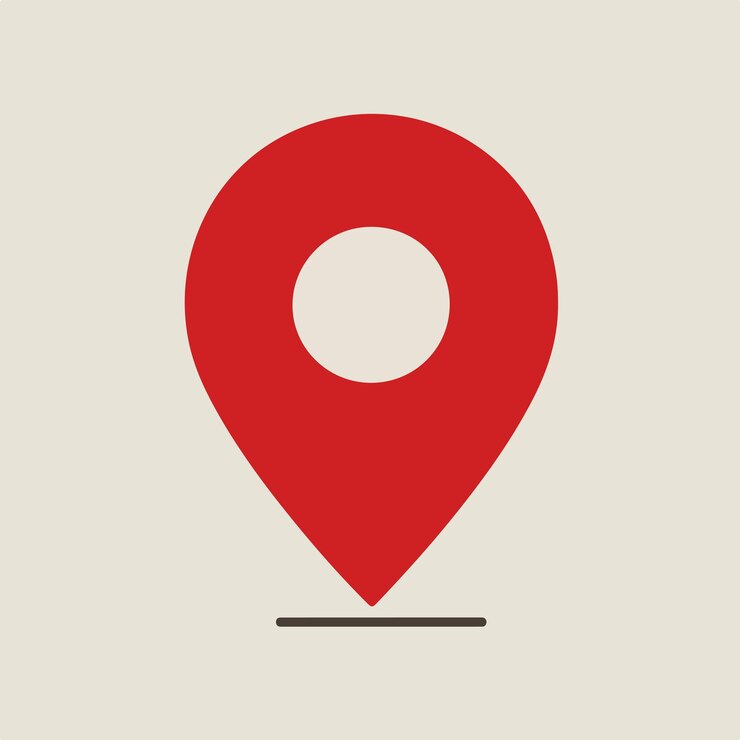 Vector minimale rode locatie pincone op witte achtergrond
