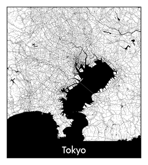 Minimale stadsplattegrond van Tokyo Japan Azië