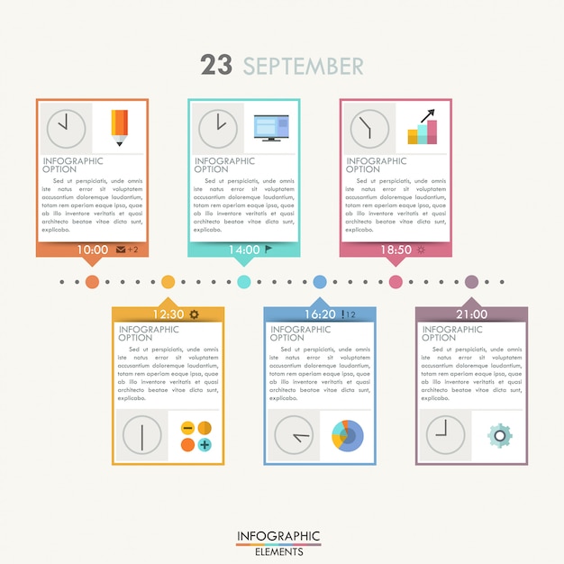 Minimale tijdlijnsjabloon voor infographics