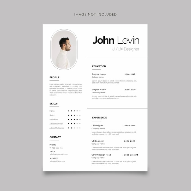Minimale vector cv sjabloon voor UI-ontwerper