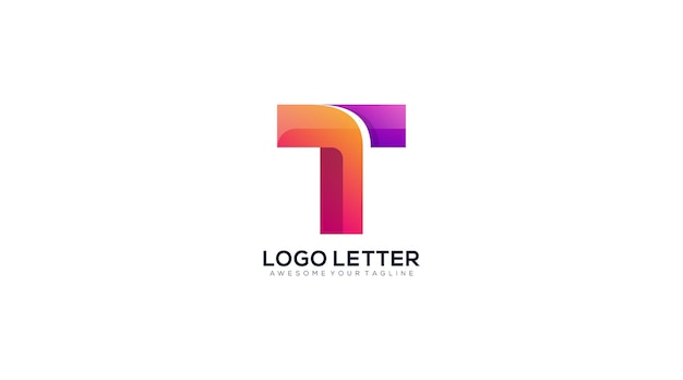 Minimale vector grafische alfabet symbool. Letter T-logo.