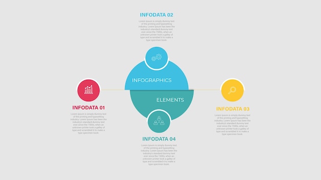 Minimale vier stappen infographic vector sjabloonontwerp