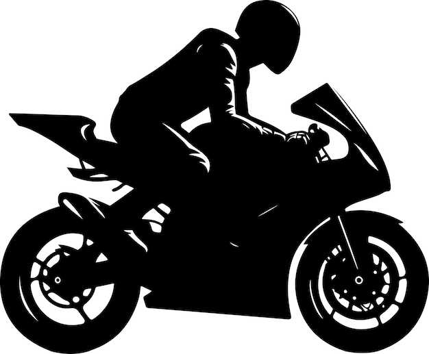 minimale weg motorrijder pose man vector silhouet zwarte kleur silhouet 5
