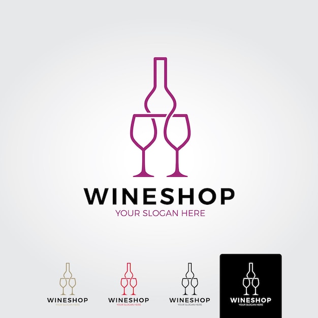 Vector minimale wijnwinkel logo sjabloon vector