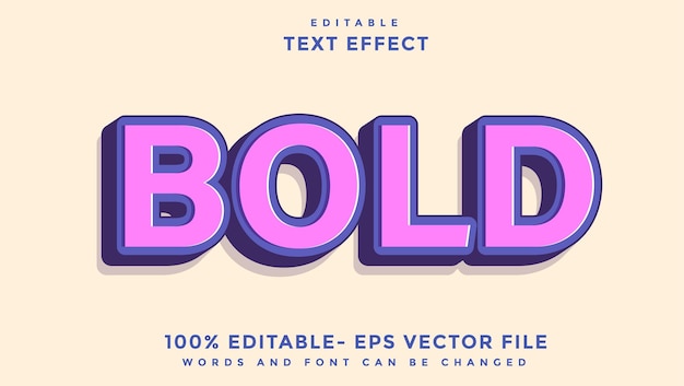 Minimale Word Vet bewerkbare tekst Effect Ontwerpsjabloon Effect opgeslagen in grafische stijl