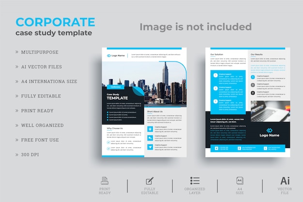 Minimale zakelijke casestudy Flyer Design