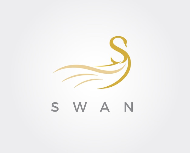 Minimale zwaan logo sjabloon