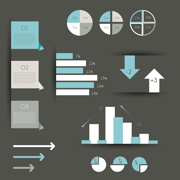 Minimalictic modern infographic folder with diagrams.