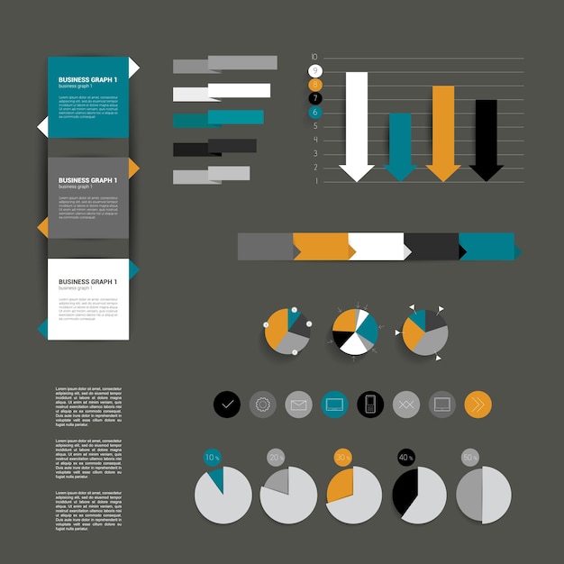 Minimalictische moderne infographic map met diagrammen.