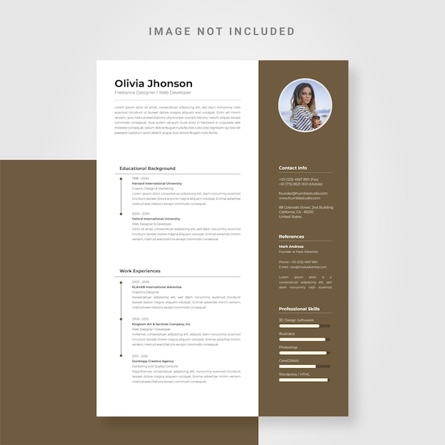 Minimalis cv resume design template