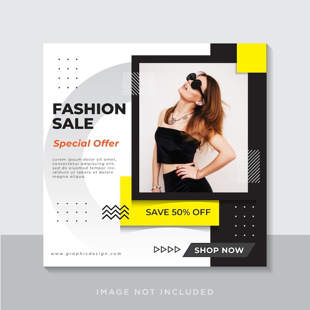 Minimalis fashion sale banner or square flyer for social media post template