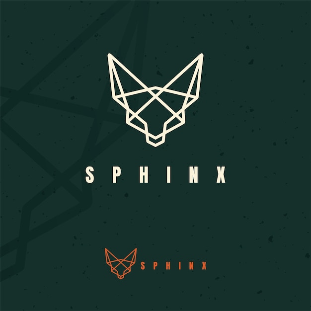 Vector minimalis sphinx logo vector premium