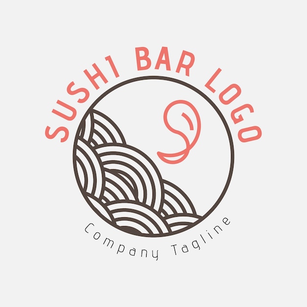 Вектор Логотип minimalis sushi