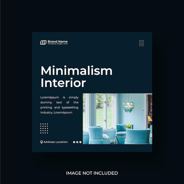 Vettore minimalismo arredi in vendita modello di post instagram