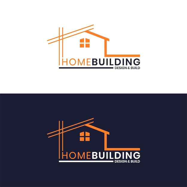 Vettore modello di logo di architettura della costruzione domestica di minimalismo